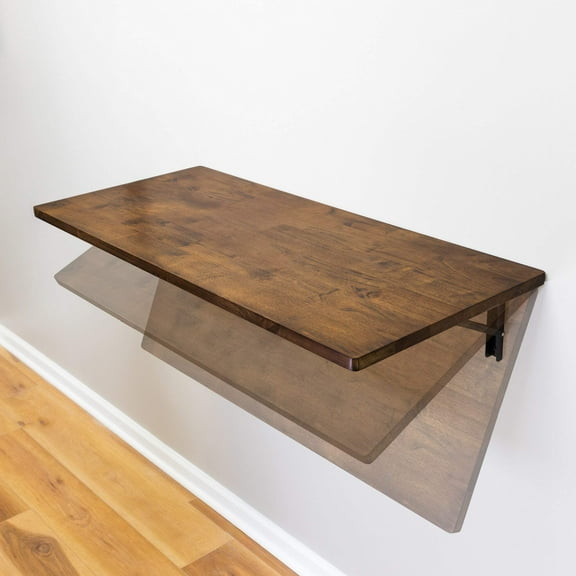 Foldaway Wall Mounted Table, Butcher Block Wood Murphy Desk Table, Laundry Room, Office