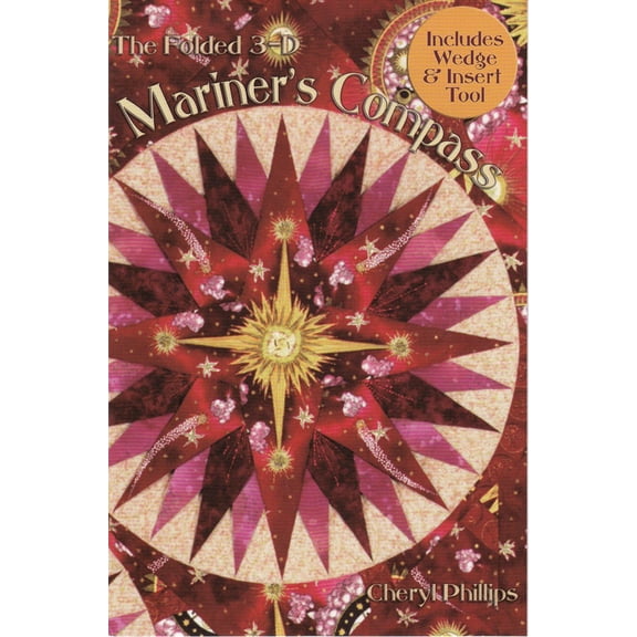 Folded 3-D Mariners Compass with Wedge and Insert Tools by Cheryl Phillips of Phillips Fiber Art
