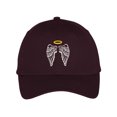 thumbnail image 1 of Folded Angel Wings with Halo Feathers Low Profile Cotton Adjustable Baseball Cap Dad Hat for Men Women Embroidered Design - Dark Red, 1 of 5