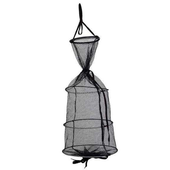 Folded Crayfish Lobster Minnow Eel Nylon Fishing Dip Cage Black