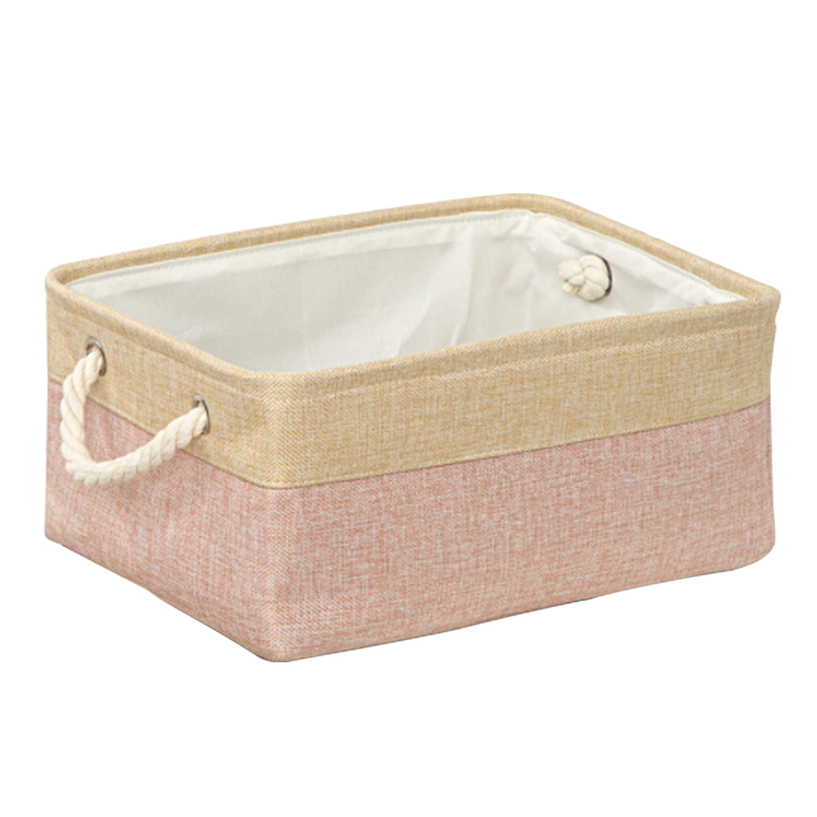 Folded For Delivery Simple Lidless Foldable Storage Basket, Cotton And