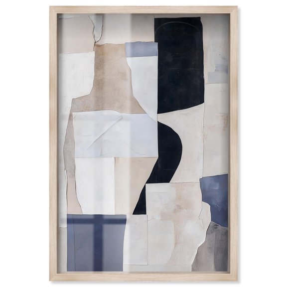 Folded Form Shadowbox Print Minimalist Wall Art by Art Remedy, Blonde Frame, 20 x 30