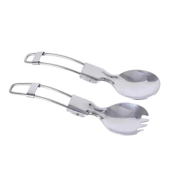 Folded Spoon Spork Outdoor Tableware Camping Cookware Folded Flatware For Picnic