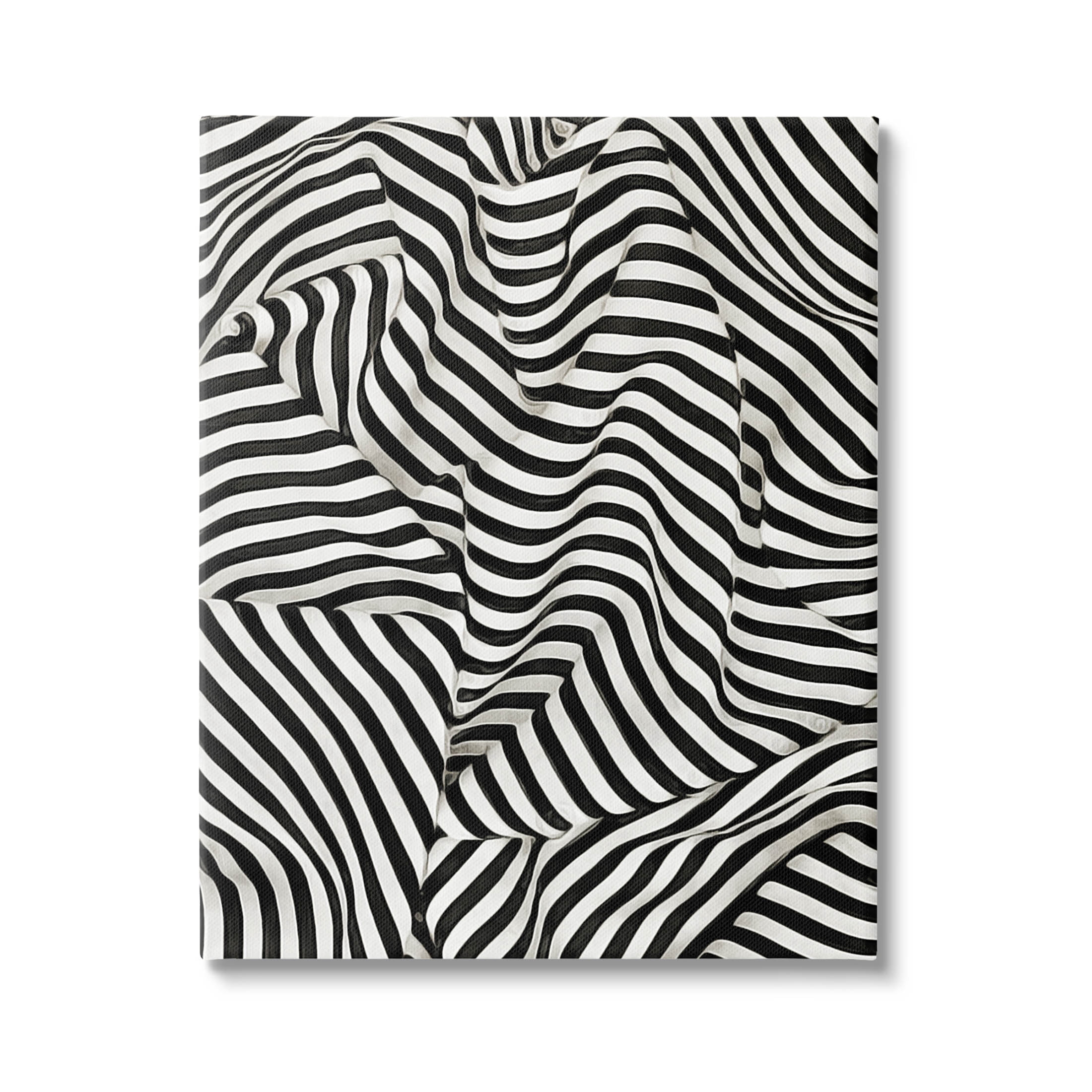 Folded Striped Drapery Pattern Abstract Graphic Art Gallery Wrapped Canvas Print Wall Art
