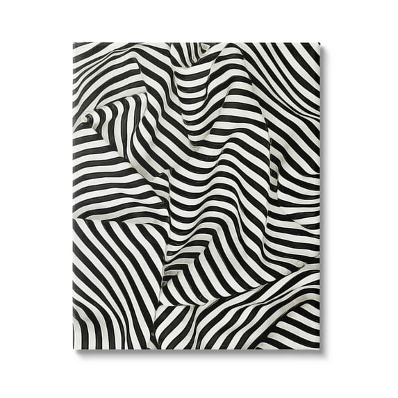 Folded Striped Drapery Pattern Abstract Graphic Art Gallery Wrapped Canvas Print Wall Art