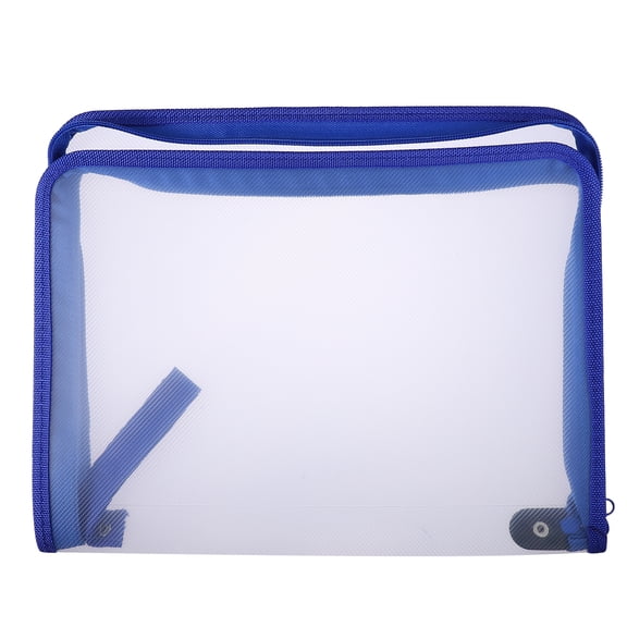 RENACLIPY Transparent Document Folder with Zipper, Office File Organizer Bag, Simple Design, and Portable, 1 Pack