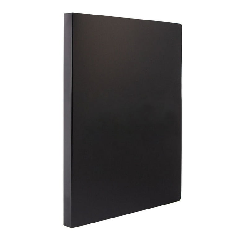 Folder with Plastic Sleeves - (Black) Poly Presentation Binder with 20 Sleeves, Presentation Book Displays 40 Letter Size Pages, Portfolio Book Has