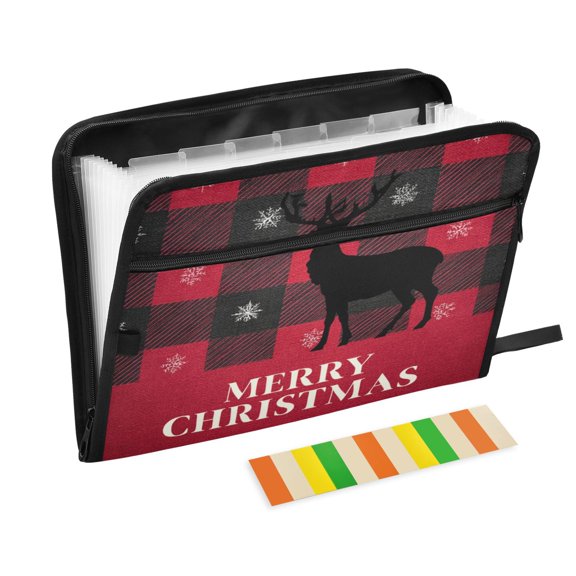 Folder Waterproof A4 Size File Folder Home Work Office Categorized Storage File Manager 13 Individual Pockets Christmas Reindeer T-shirt Design