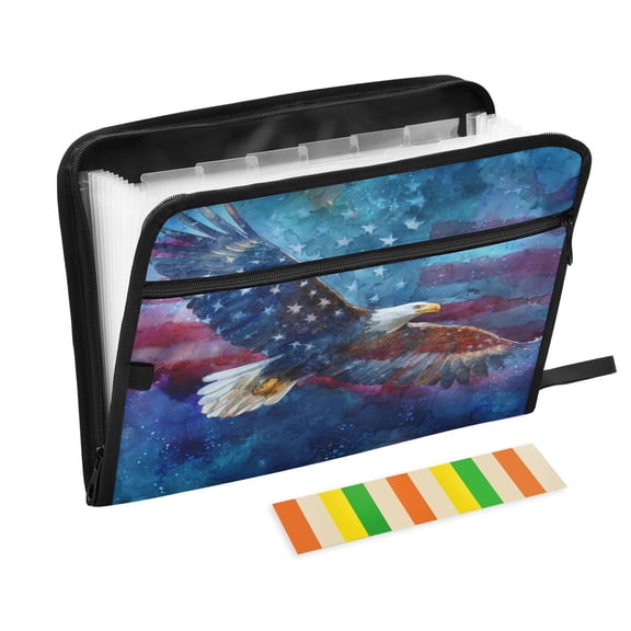 Folder Waterproof A4 Size File Folder Home Work Office Categorized Storage File Manager 13 Individual Pockets Eagle Beneath The Marbled Sky