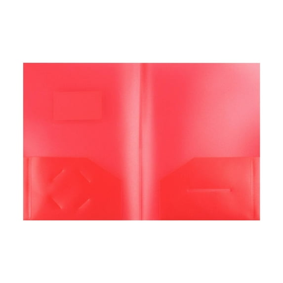 Folders with 2 Pockets Red, Colored Plastic File School Folder Letter Size, Heavy Duty Poly Portfolio Folder with Two-Pockets, Also Available in Purple, Green, Blue, Pink, and Grey, 1 Pcs