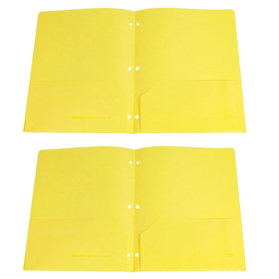 Folders with Pockets, Heavy Duty Plastic Folder, Letter Size (9.5" X 11.75") 7 assorted Colors, Water-Resistant File Folder with Business Card Holder, 2 Pack for School Office Supplies