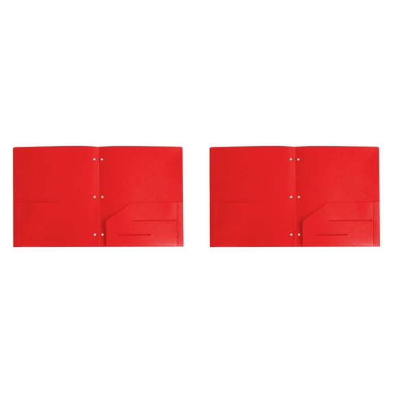 Folders with Pockets and Prongs Pocket Folders Paper Folder Filing Folders Middle Presentation Folders File Cabinet Folders Magnetic Folders Folders for Documents Binder Folders 11.5"X9.5"Red Folders