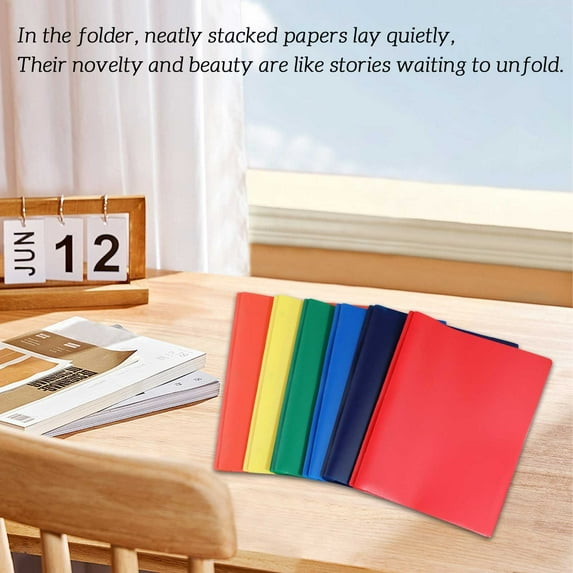 Folders with Pockets Durable Plastic Two Pocket Folder Casual Solid Colors Folder for Office Home Supplies Yellow 11.8 In