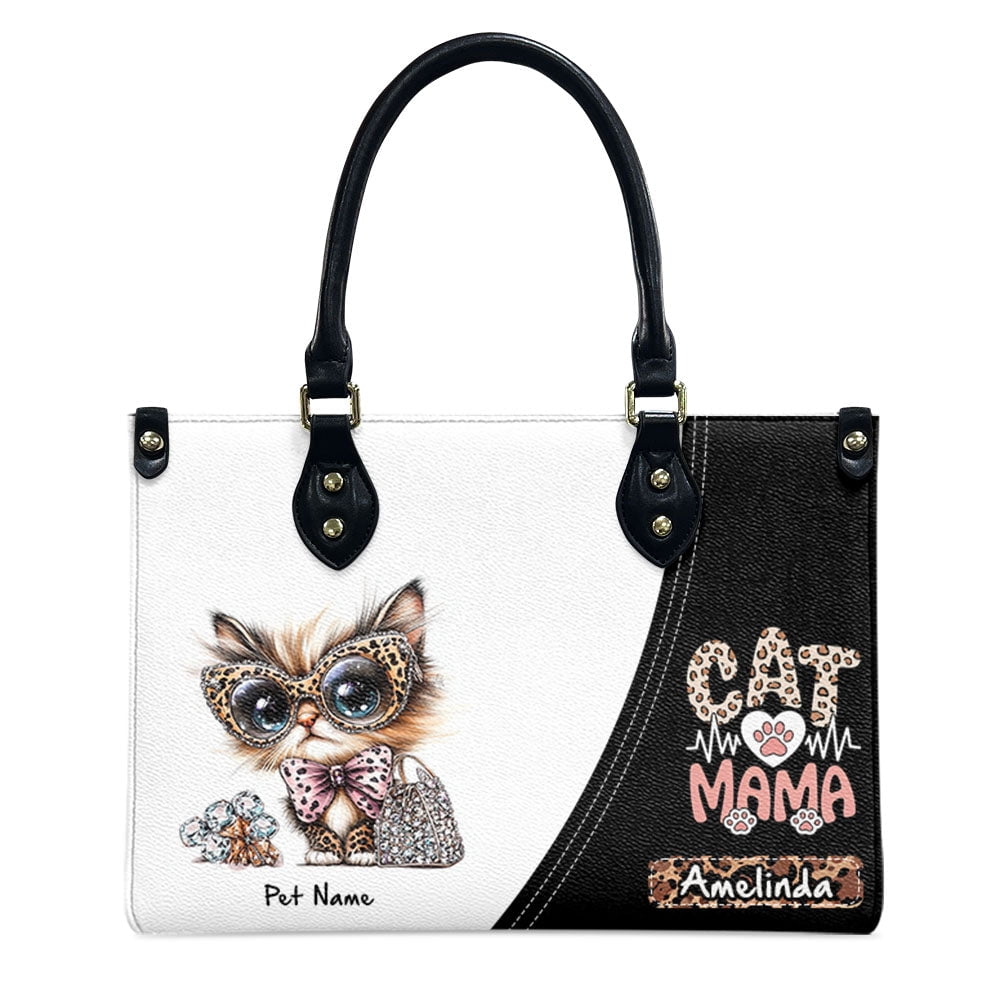 View of Foldex Cat Bag, Personalized Leather Handbags For Women - Personalized ...