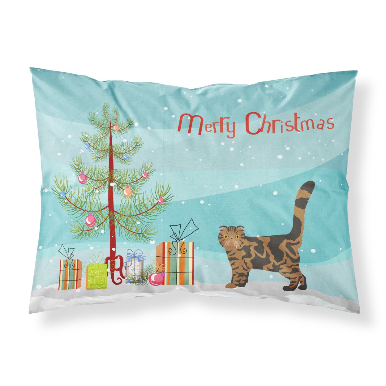 Foldex Exotic Fold 2 Cat Merry Christmas Fabric Standard Pillowcase CK4625PILLOWCASE