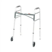 Folding 2-button walker, 5 wheels-glides, junior, 1 ea