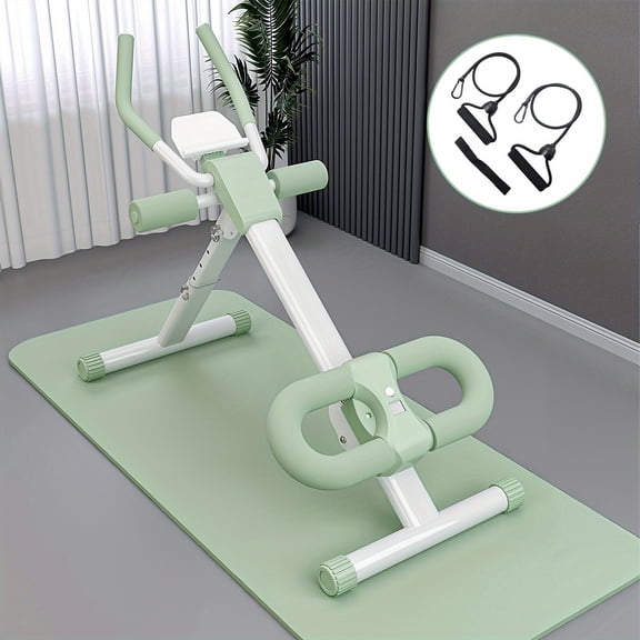 Folding Abdominal Crunch Machine for Home Gym, Abdominal Trainer for Men and Women, with a Pair of Resistance Bands, Ideal for Beginners' Waist Training and Core Strengthening Exercises