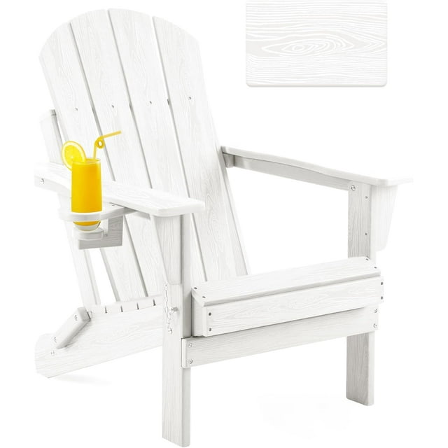 Folding Adirondack Chair, Patio Chair Weather Resistant, Outdoor Chair Wood Texture, Lawn Chair
