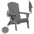 thumbnail image 1 of Folding Adirondack Chair, SGS Tested, Wooden Textured with Cup Holder, Heavy All-Weather HDPE Comfortable Set Poolside Backyard Lawn Navy Blue, 1 of 11