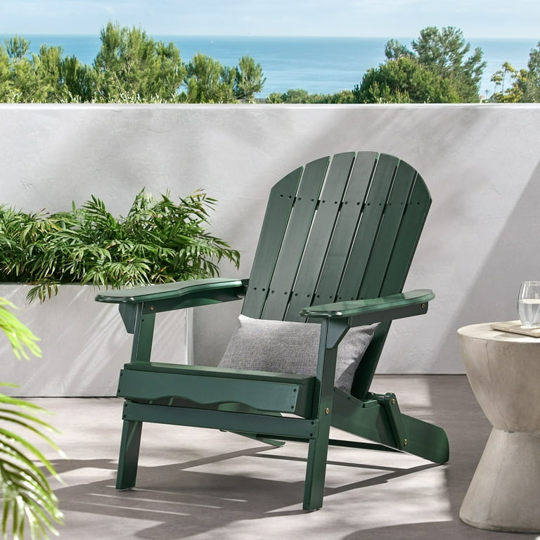 Folding Adirondack Chairs Oversized All Weather Outdoor Chairs with Reclining Backrest Lawn Lounge Chair with Wide Arms Garden Porch Patio Deck Backyard Dark Green Walmart