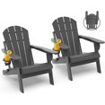 FoldingAdirondackChairsSetof2 HDPE Plastic Fire Pit Chair