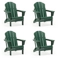 thumbnail image 1 of Folding Adirondack Lawn Chairs Set of 4 for Outdoor Patio Garden, Dark Green, 1 of 10