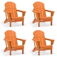 thumbnail image 1 of Folding Adirondack Lawn Chairs Set of 4 for Outdoor Patio Garden, Orange, 1 of 10