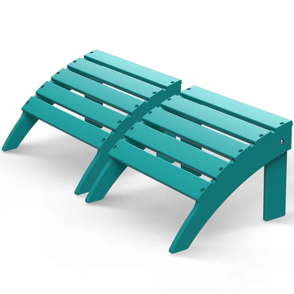 Folding Adirondack Ottoman set of 2, HDPE Outdoor Adirondack Chair Footrest for Outside Indoor,19.7in W,Green(Set of 2)