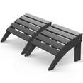 thumbnail image 1 of Folding Adirondack Ottoman set of 2, HDPE Outdoor Adirondack Chair Footrest for Outside Indoor,19.7in W,Grey(Set of 2), 1 of 7