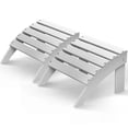 thumbnail image 1 of Folding Adirondack Ottoman set of 2, HDPE Outdoor Adirondack Chair Footrest for Outside Indoor,19.7in W,White(Set of 2), 1 of 7