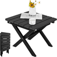 Folding Adirondack Side Table Outdoor HDPE Patio End Table for