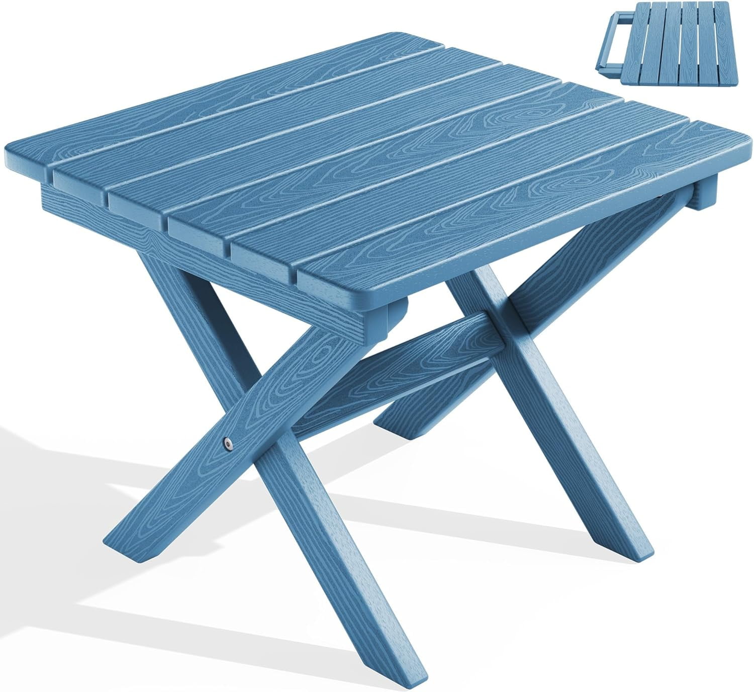 Small Weatherproof Table Folding Adirondack Side Table, Portable Small Outdoor Table, Weather ...