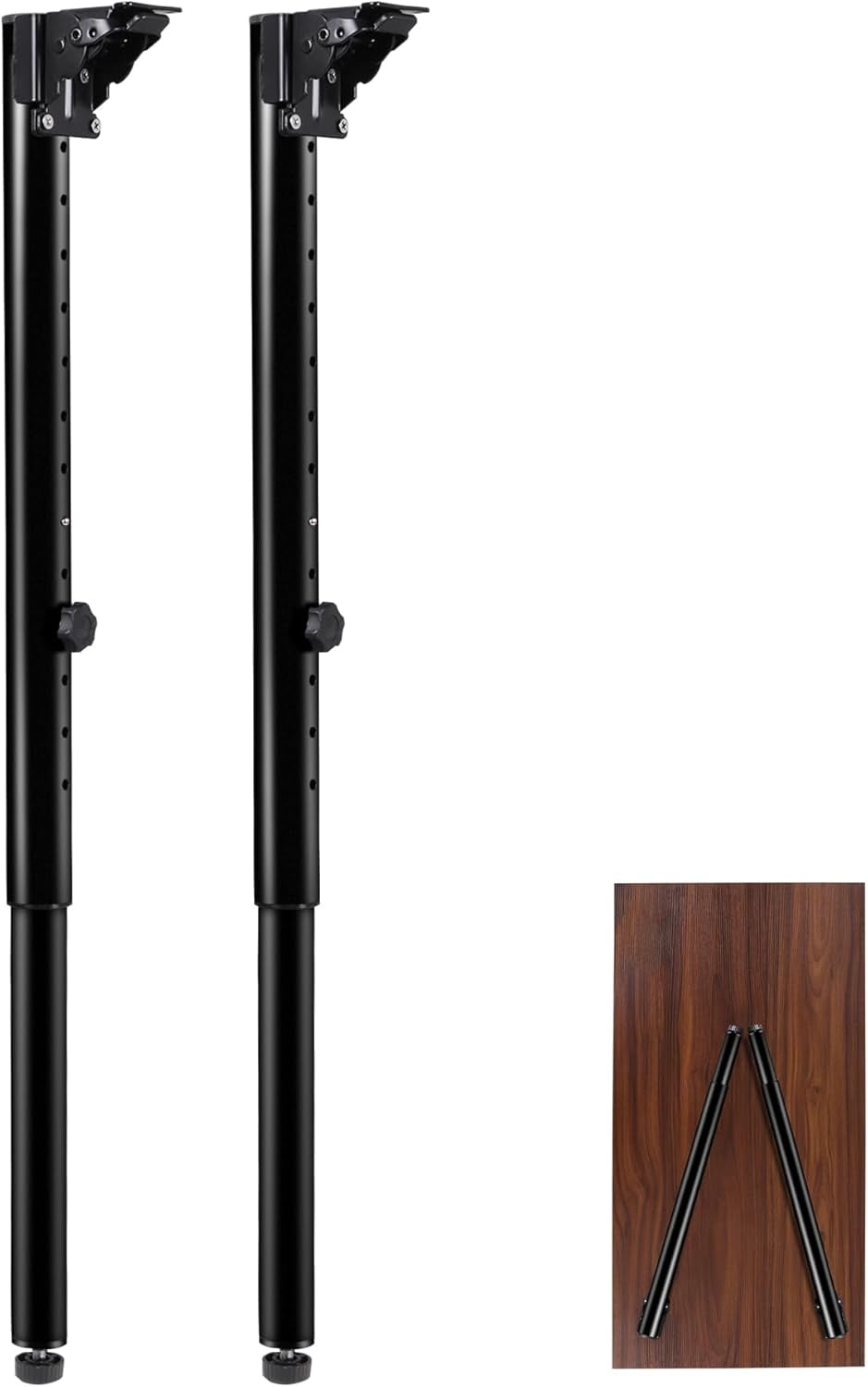 Folding Adjustable Table Legs 2 PCS, Adjustable Height 22.5”- 34.5” DIY Desk Legs, Foldable ...