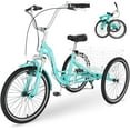 thumbnail image 1 of MOPHOTO Adult Folding Tricycles,7 Speed Folding Adult Trikes,24 Inch Cyan 3 Wheel Bikes with Low Step-Through,Foldable Tricycle for Adults,Women,Men,Seniors, 1 of 6