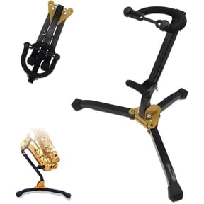 Folding Alto Tenor Saxophone Stand, Metal Tripod with Chain Lock | Adjustable Lightweight Sax Stand, Portable Tripod Base for Alto & Tenor Sax, Ideal for Home Practice, Rehearsals & Gigs