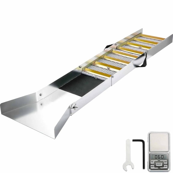 Folding Aluminum Alloy Sluice Box, Compact 50" Sluice Boxes for Gold, Lightweight Gold Sluice Equipment, Portable Sluice Boxes with Miner's Moss, River, Creek, Gold Panning, Prospecting, Dredgin