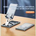 thumbnail image 1 of Folding Aluminum Phone Stand for Iphone for Samsung Solid Support Holder for Huawei for Xiaomi Metal Table Holder Universal Phone Holder (Dark Gray), 1 of 7