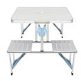 thumbnail image 1 of Folding Aluminum Picnic Table Chair Set, 4-Seat Outdoor Furniture with Portable Suitcase, Umbrella Hole, Handle for Camping Dining BBQ, 1 of 7