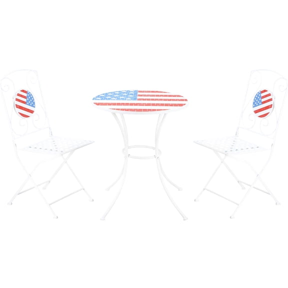 Folding American Flag Outdoor Furniture | Ideal for Balcony Relaxation and Independence Day Celebrations | Ensure Weather-Resistant and Strong Seating