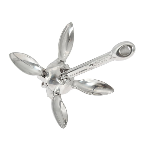 Folding Anchor Stainless Steel Folding Boat Anchor for Canoe Fishing Marine Sailboat Watercraft Anchor Fishing Accessories