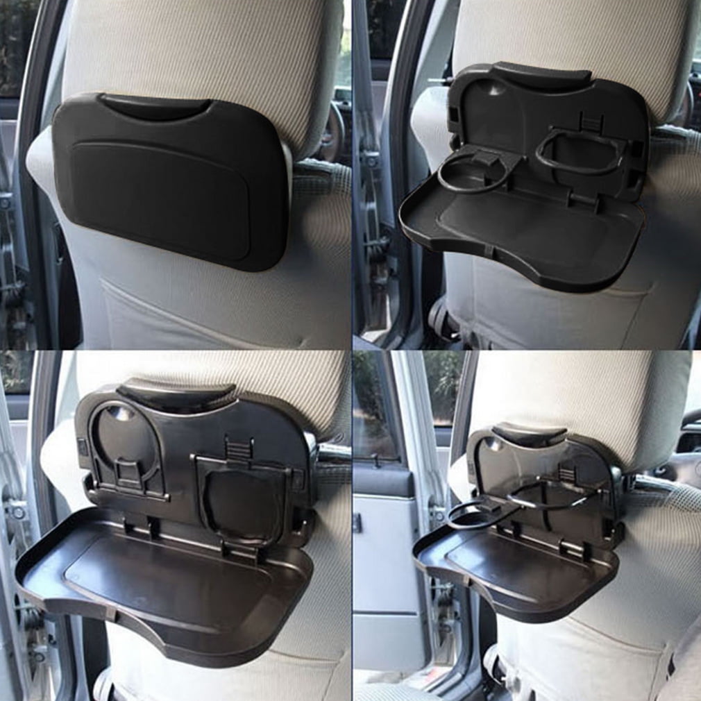 B24C Car Rear Seat Folding Drink Holder Folding Table Cans Mug Tray Holder