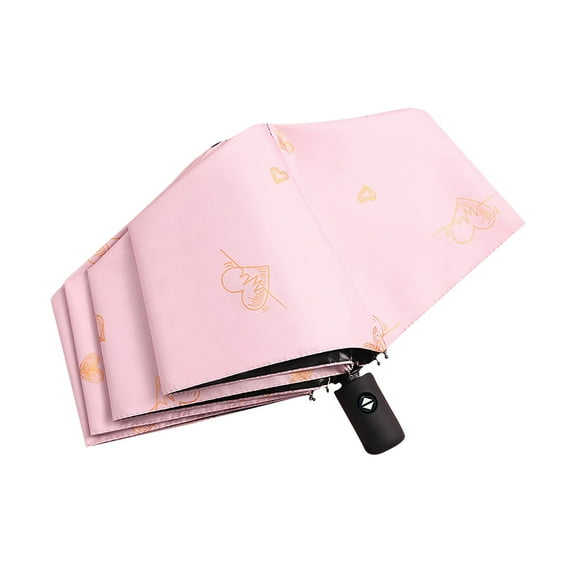 Folding Automatic Umbrella For Men Women Students Cute Sunshade Anti-Uv Rain And Sunny Dual-Use With Sturdy Frame Wind System And Automatic Opening Button, Compact Lightweight