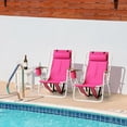 thumbnail image 1 of Folding Backpack Beach Chair Set of 2, 4 Positions Lay Flat Beach Chairs with Cup Holder& Storage Back Pouch& Backpack Straps& Adjustable Headrest for Sunbathing, Pool, Support 330 LBS, Pink, 1 of 9