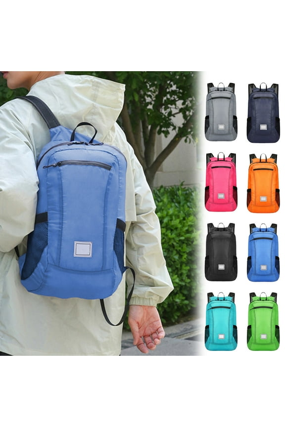 Folding Backpack Lightweight Water-Resistant Unisex Pack for Travel Hiking Shopping | Durable Polyester | Compact & Packable | Multiple Colors | 42x14x26cm | 1-Pack