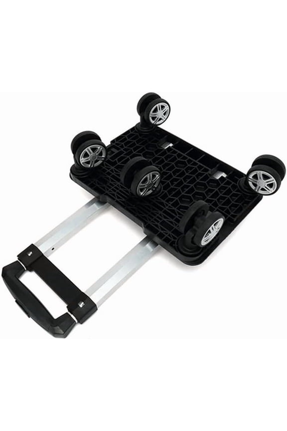 Folding Backpack Trolley Cart with 5 Wheels, Lightweight Compact Travel Luggage Carrier for Bags, Lunch Boxes, Golf Bags