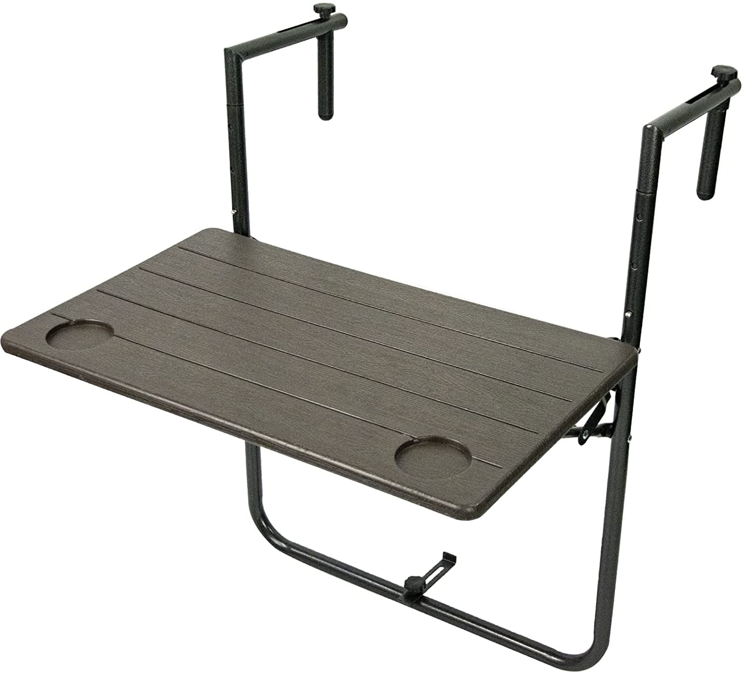 Folding Balcony Hanging Table Outdoor Railing Bar Serving Table, Adjustable Height/Durable