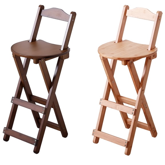 Folding Bar Stool Wood Kitchen Bar Stool,Office Counter Stool Bar Chairs With Backrest & Footrest,Foldable Living Room High Stools Modern Minimalist Home Restaurant Bar Stools