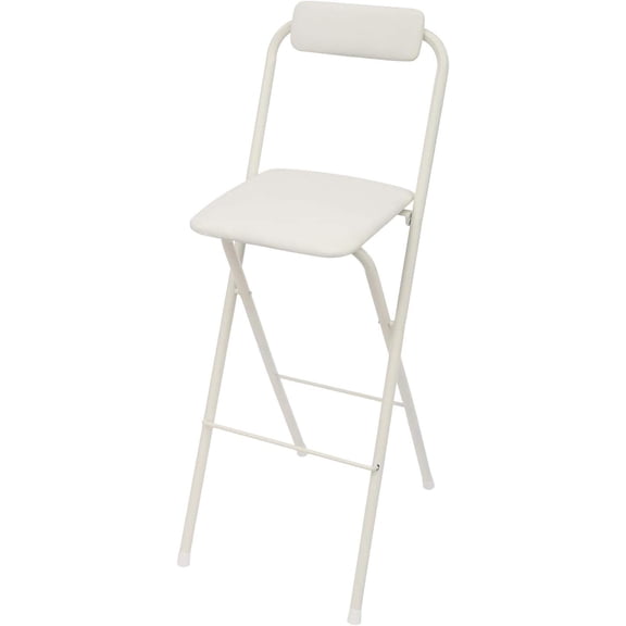 Folding Bar Stool with Backrest, 29.5-Inch Counter Height Seat, Portable Space-Saving Design for Kitchen Island, Cafe, or Dining Room