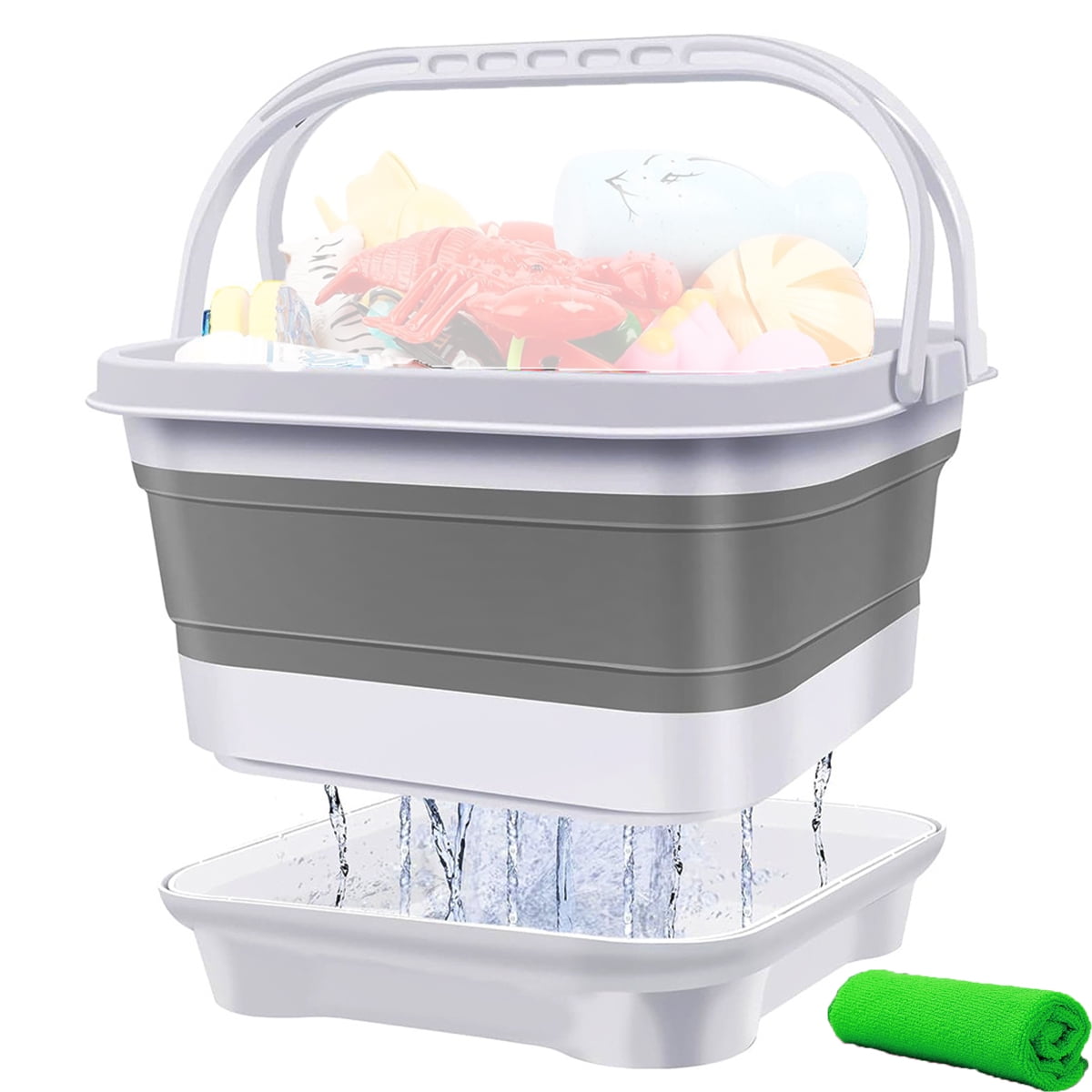 Byseng Folding Bath Toy Storage Organizer, Bathtub Toy Holder with ...