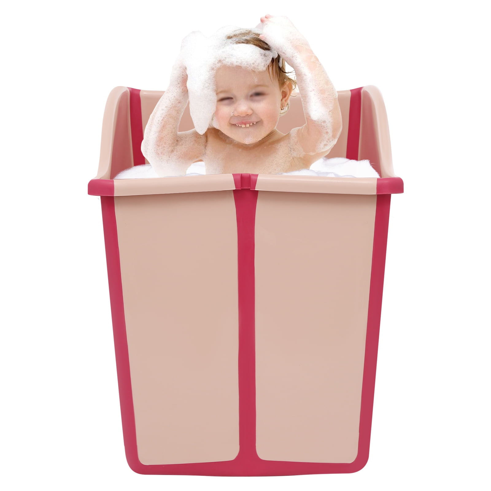 Folding Bathtub for Kids, Eco-friendly PP and TPE Materials, Non-slip, Portable,Convenient and Space-saving Bath Solution